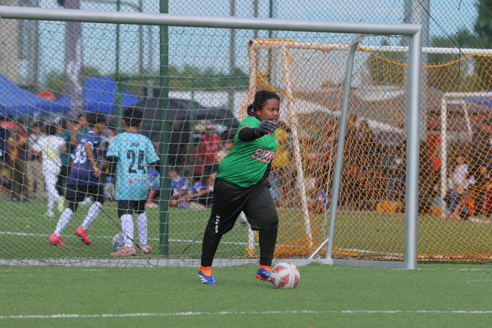 Young goalkeeper ready to play